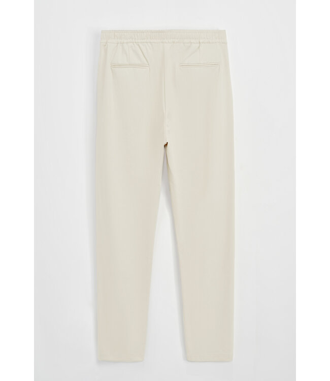 Beige Mannen Pantalon met Stretch