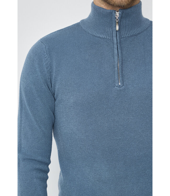 Blauwe Heren Coltrui met Rits