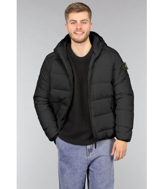 Zwarte Heren Puffer Jacket met Patch