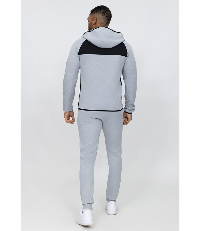 Grijs/Zwart Heren Colorblock Polyester Trainingspak