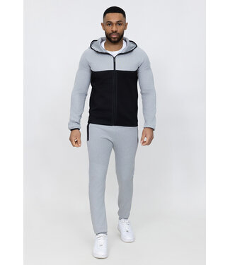 Grijs/Zwart Heren Colorblock Trainingspak