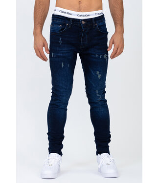 Donkerblauwe Skinny Heren Spijkerbroek
