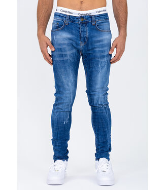 Blauwe Washed Skinny Jeans