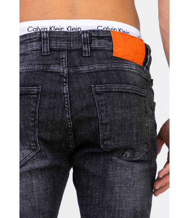Antraciet Heren Skinny Jeans met Damaged Look