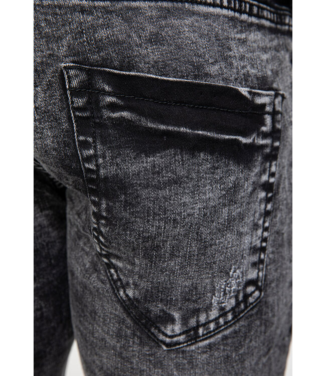 Grijze Skinny Heren Spijkerbroek met Verf Details