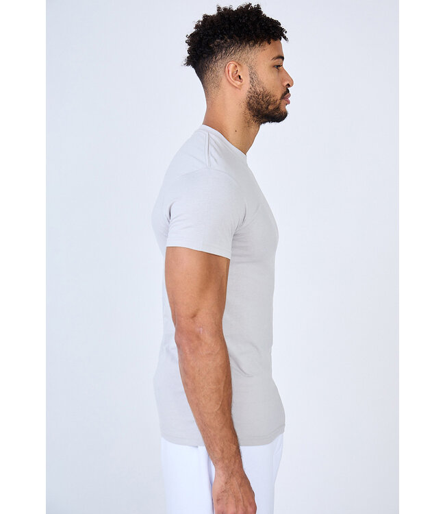 Lichtgrijs Heren Muscle Fit T-shirt