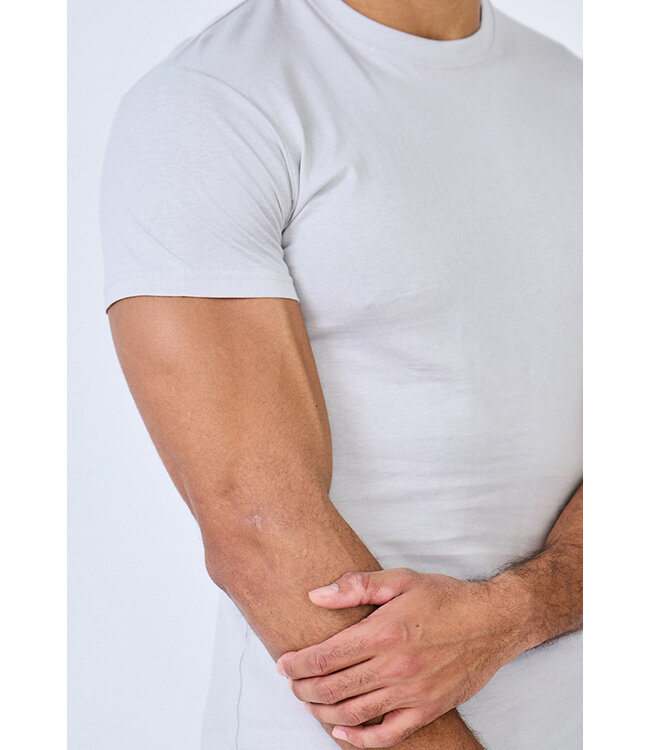 Lichtgrijs Heren Muscle Fit T-shirt