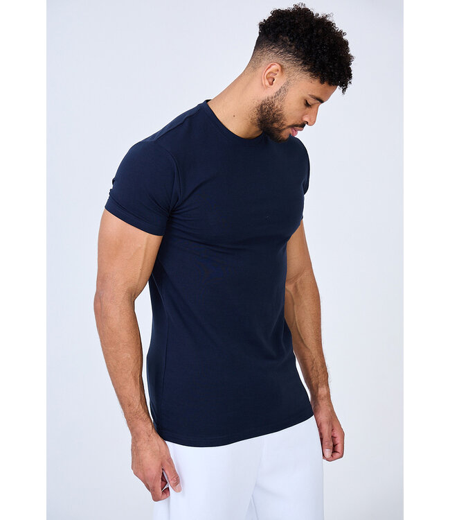 Heren Muscle Fit T-shirt in Navy