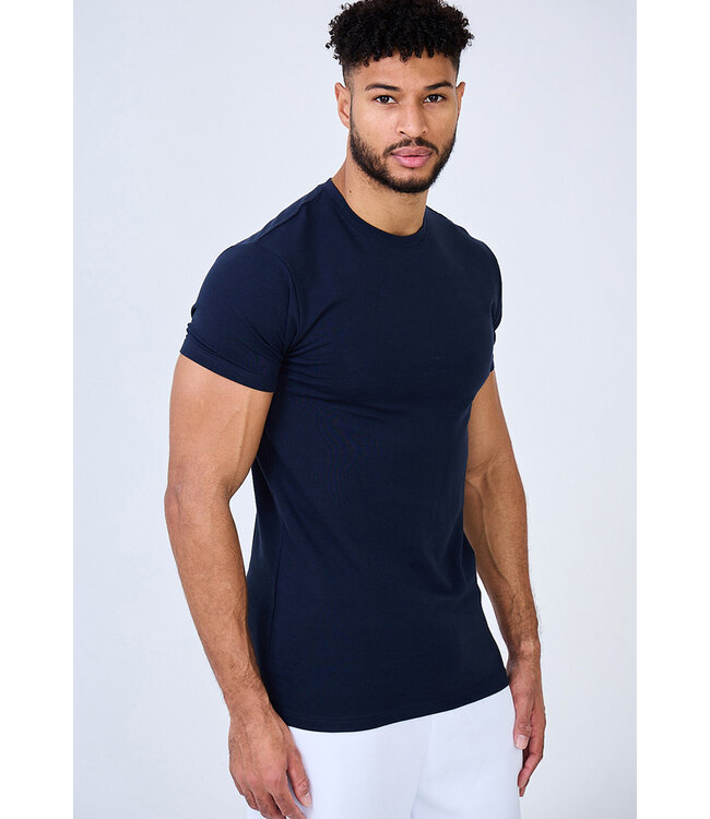 Heren Muscle Fit T-shirt in Navy