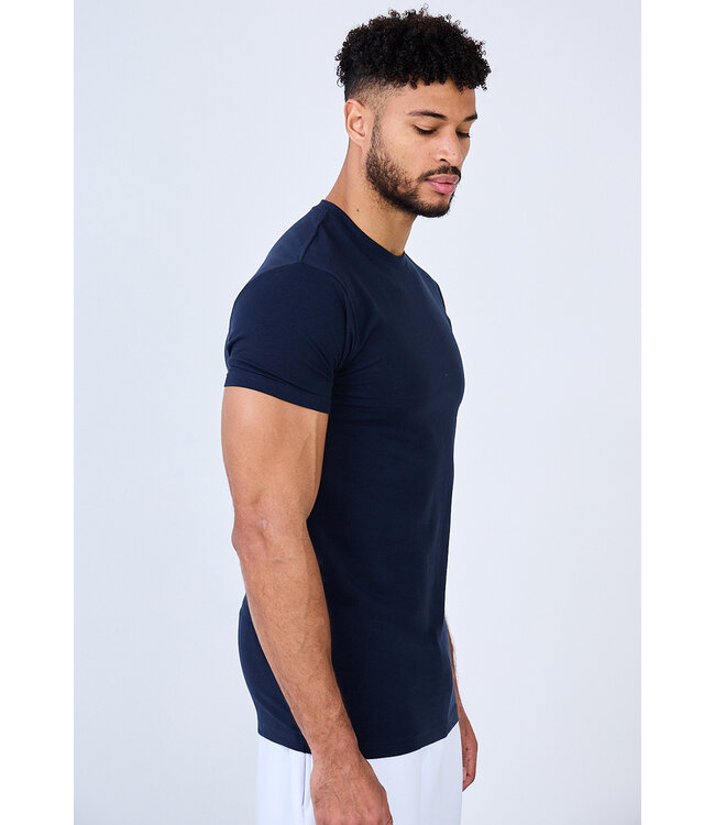 Heren Muscle Fit T-shirt in Navy