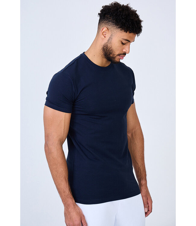 Heren Muscle Fit T-shirt in Navy