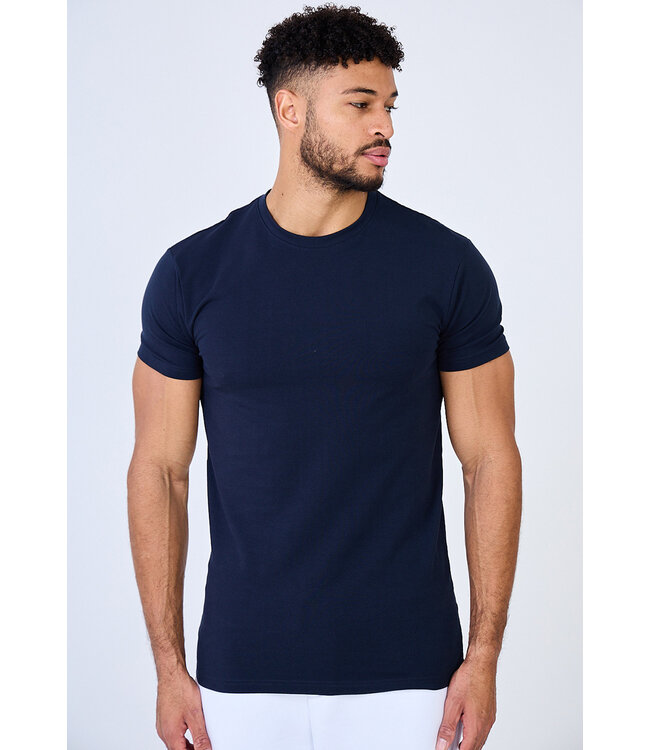 Heren Muscle Fit T-shirt in Navy