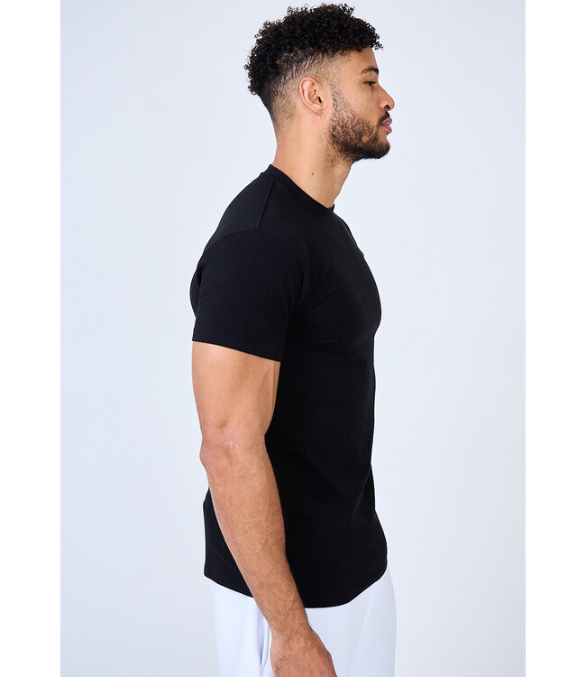Muscle Fit Heren T-shirt in Zwart