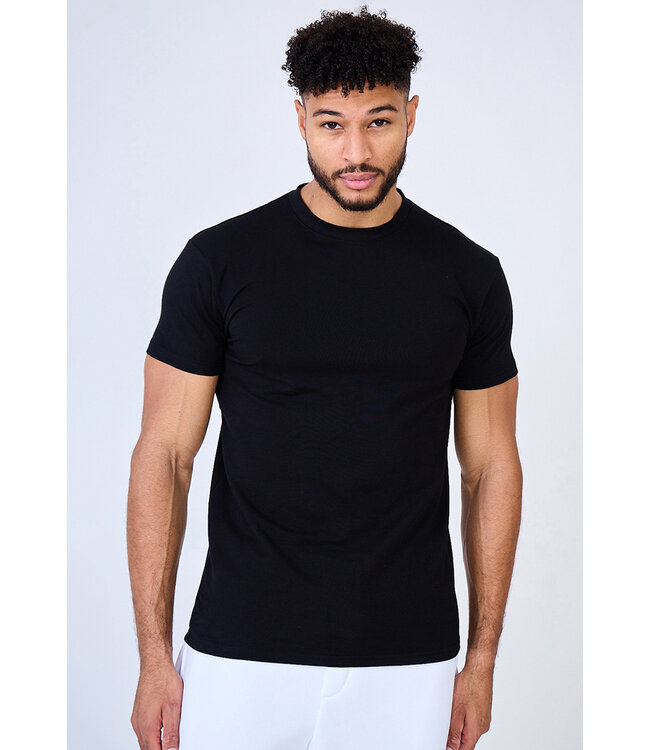 Muscle Fit Heren T-shirt in Zwart