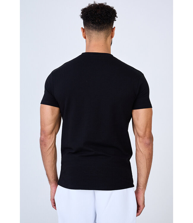 Muscle Fit Heren T-shirt in Zwart
