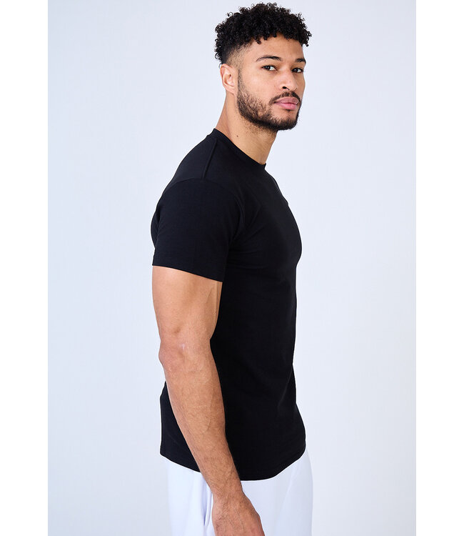 Muscle Fit Heren T-shirt in Zwart
