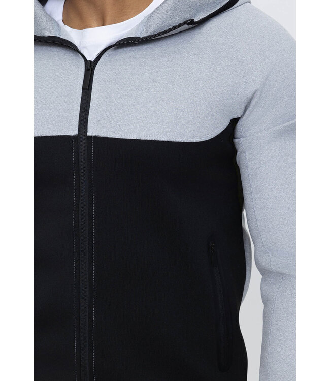 Grijs/Zwart Heren Colorblock Polyester Trainingspak