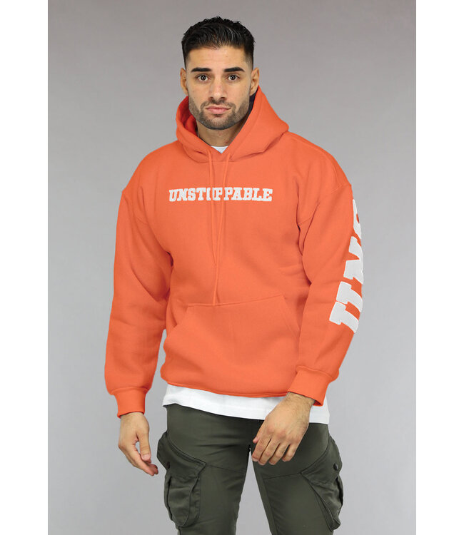 Oranje Heren Koningsdag Hoodie met Unstoppable Embroidery