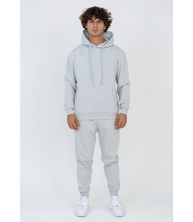 Lichtgrijze Hoodie Heren Set met Jogger
