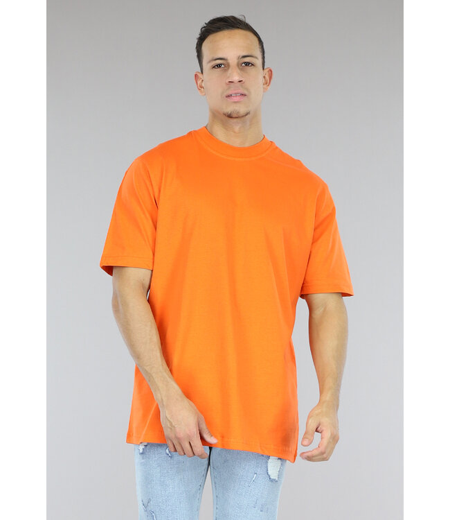 Oranje Effen Mannen T-Shirt