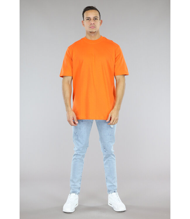 Oranje Effen Mannen T-Shirt