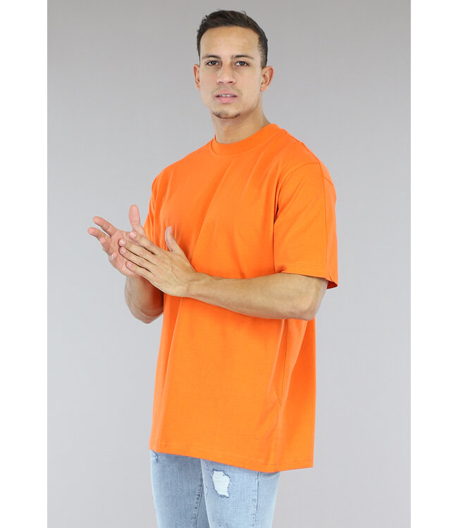 Oranje Effen Mannen T-Shirt