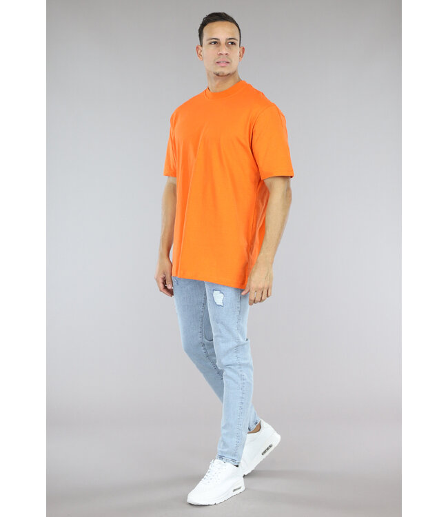 Oranje Effen Mannen T-Shirt