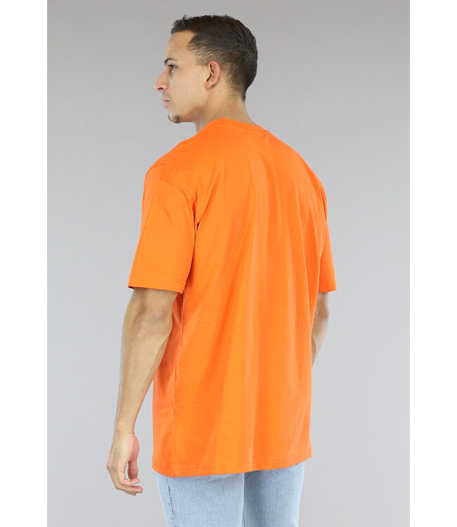 Oranje Effen Mannen T-Shirt