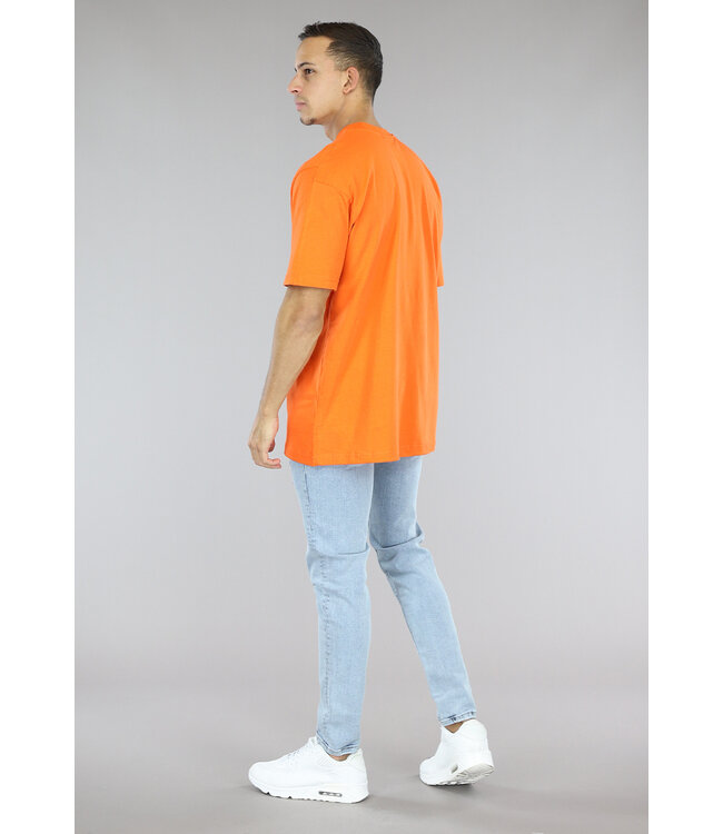 Oranje Effen Mannen T-Shirt