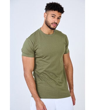 Khaki Heren Muscle Fit T-shirt