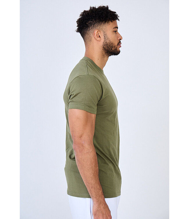 Khaki Heren Muscle Fit T-shirt