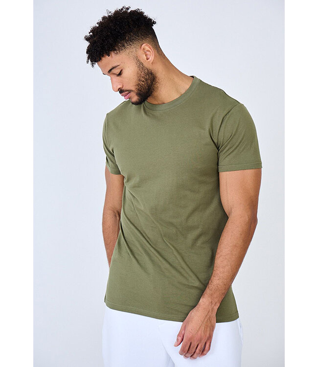Khaki Heren Muscle Fit T-shirt