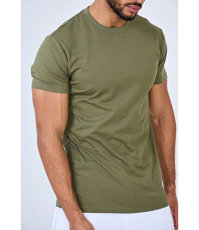 Khaki Heren Muscle Fit T-shirt
