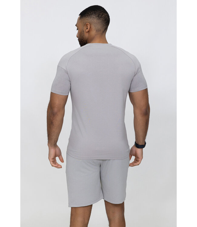 Grijze Heren  T-shirt en Short met Zakken