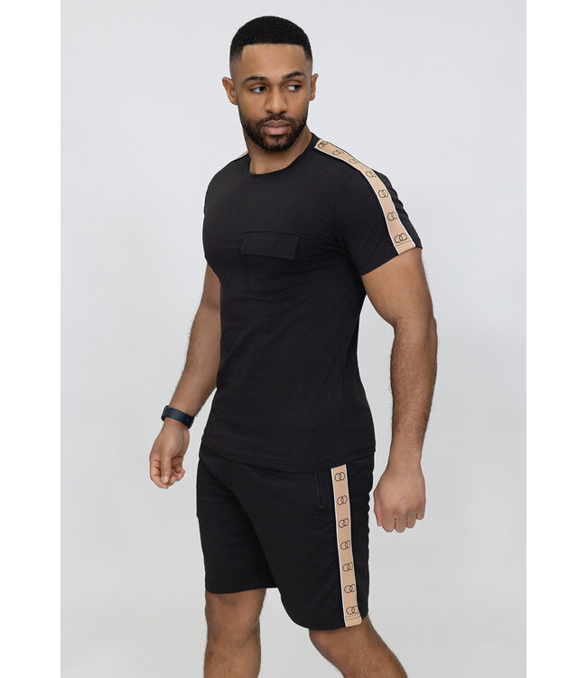 Heren Trainingsset met Beige Bies
