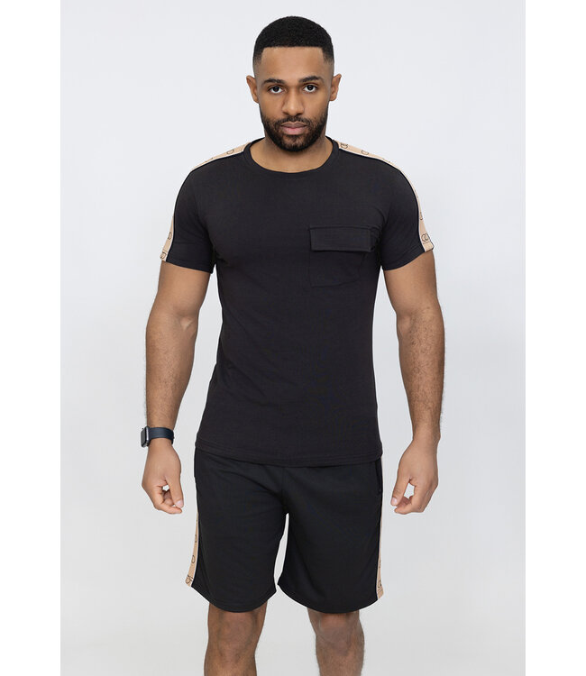Heren Trainingsset met Beige Bies