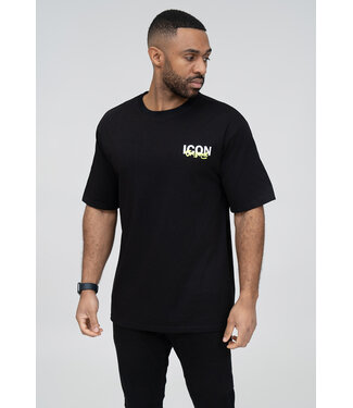 Zwart Heren T-shirt met Gele Opdruk