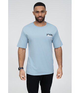 Lichtblauw Heren T-shirt met Opdruk