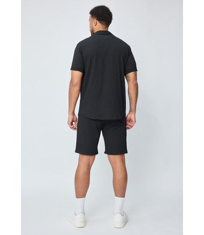 Zwarte Heren Zomerset met Korte Mouwen Overhemd en Matchende Shorts