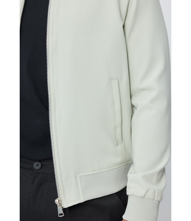 Mintgroene Heren Bomberjas met Ritssluiting en Geribde Boorden