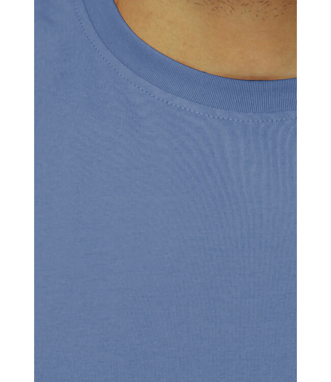 Blauw Muscle Fit Heren T-shirt met Stretch en Aansluitende Pasvorm