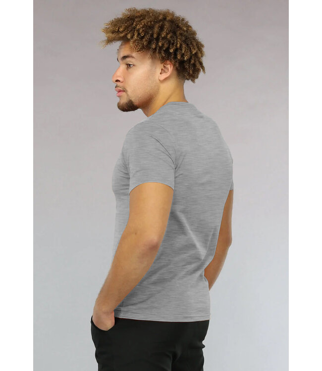 Aansluitend Grijs Heren T-shirt in Muscle Fit met Stretch