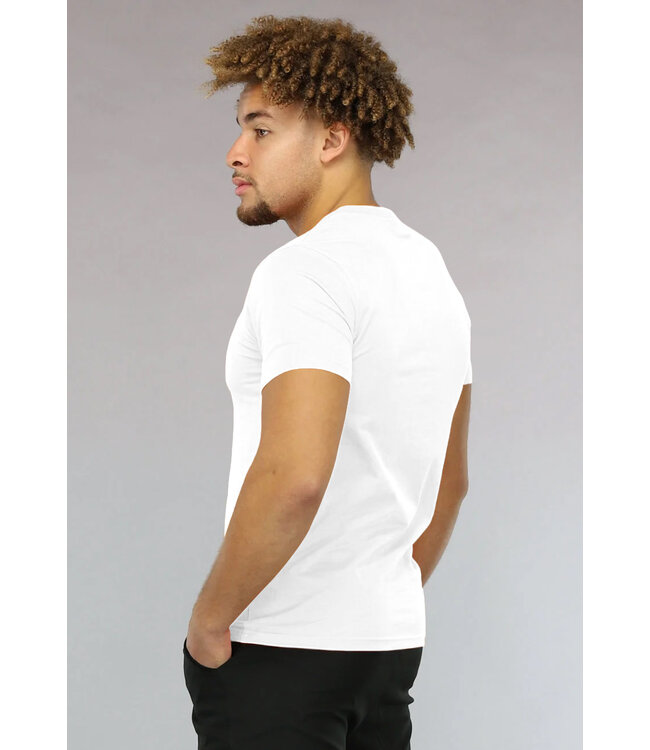 Strak Aansluitend Wit Muscle Fit T-shirt voor Heren met Stretch
