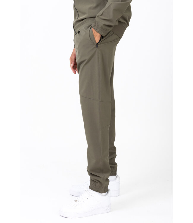 Legergroen Herenpak met Capuchon en Elastische Boorden