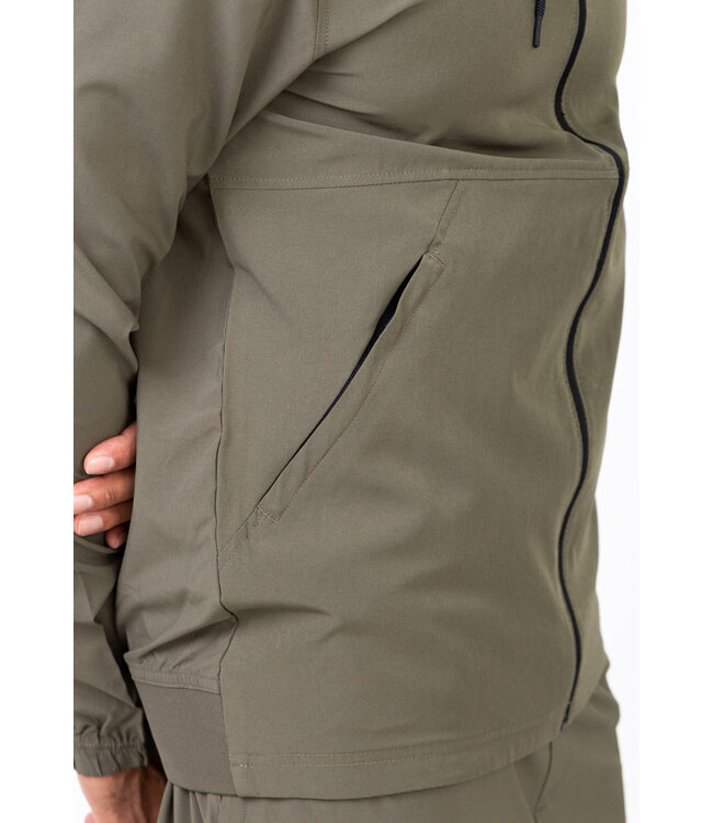 Legergroen Herenpak met Capuchon en Elastische Boorden