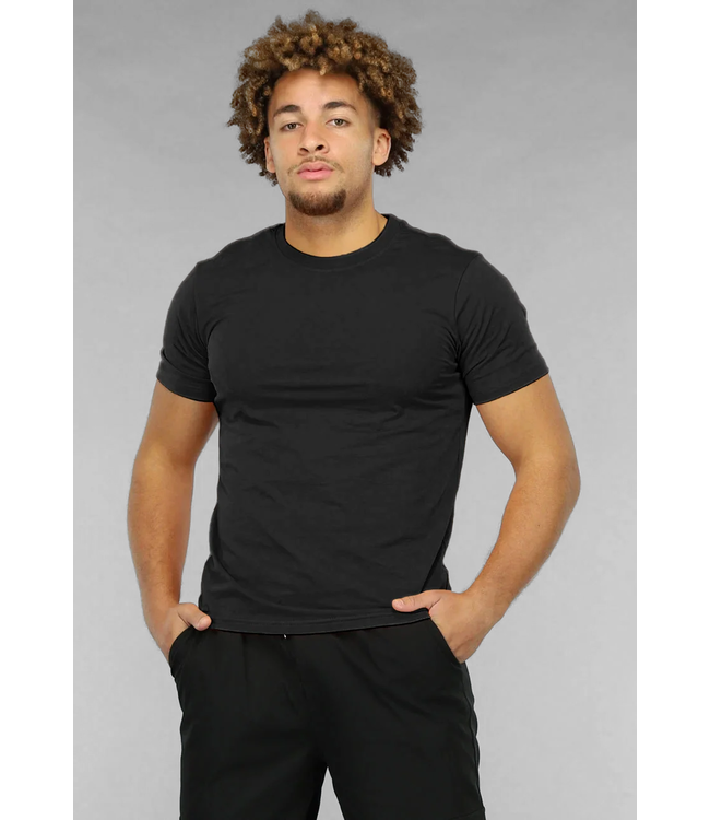 Zwart Muscle Fit T-shirt voor Heren met Stretch en Aansluitende Fit