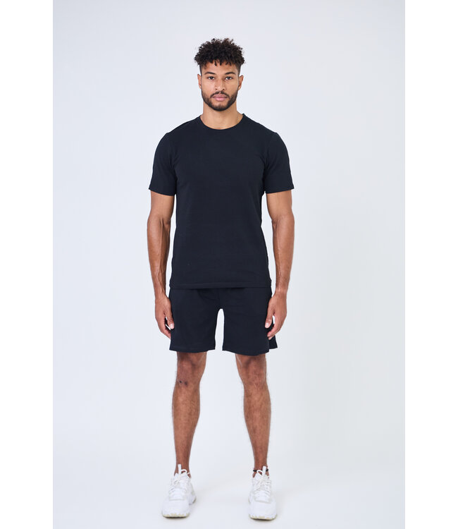 Zwarte T-shirt en Shorts Set voor Heren met Casual Fit