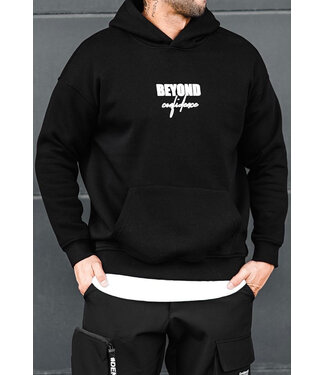 Zwarte Hoodie  met Tekstopdruk