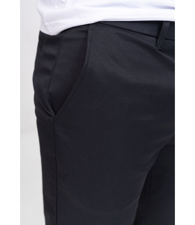 Zwarte Slim Fit Pantalon met Steekzakken