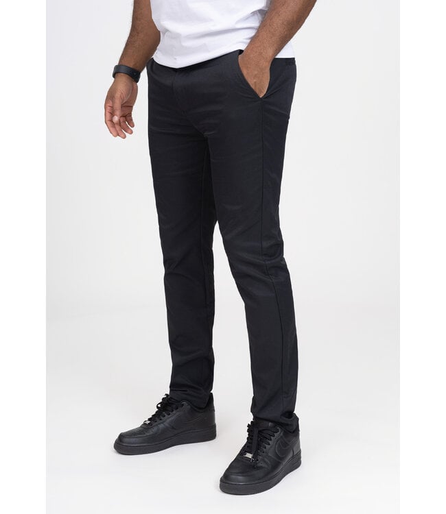Zwarte Slim Fit Pantalon met Steekzakken